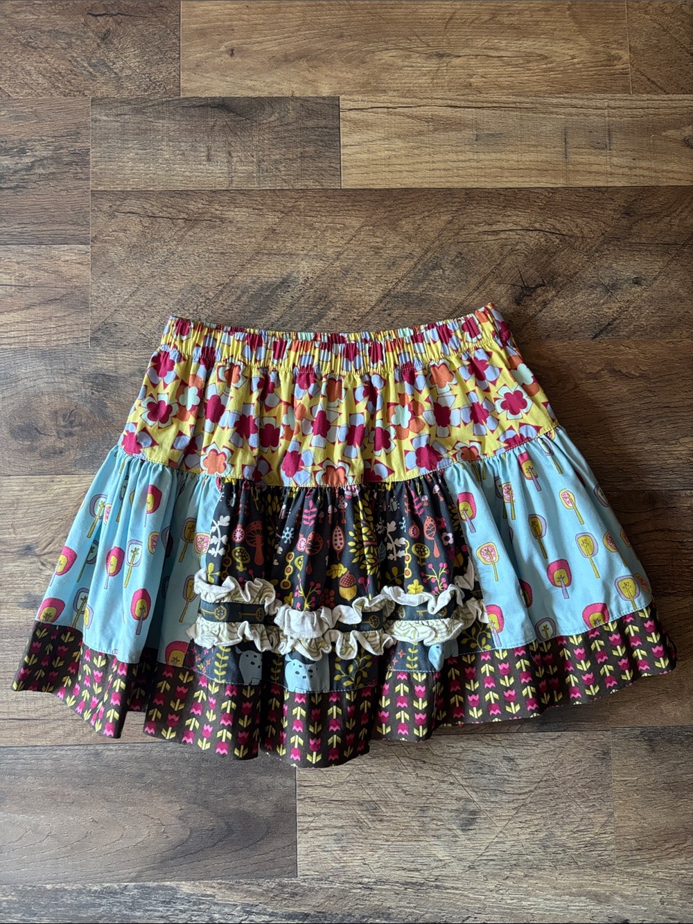 Matilda Jane Vintage Character Counts Colorful Ruffle Skirt size 4